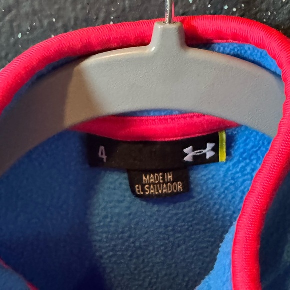 Kids Under Armour Blue Pullover with Pink Accents - Picture 2 of 4